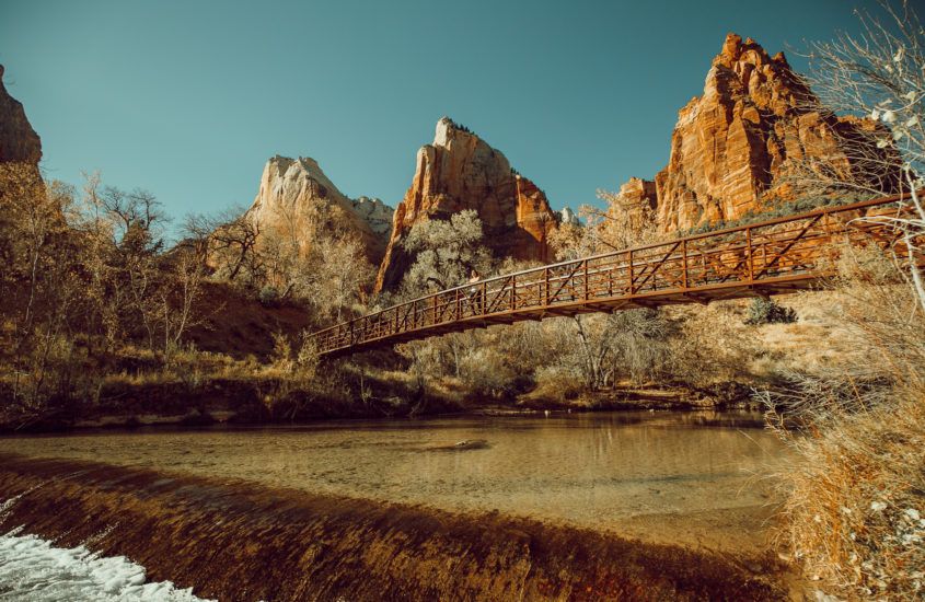 Zion national park bridge
