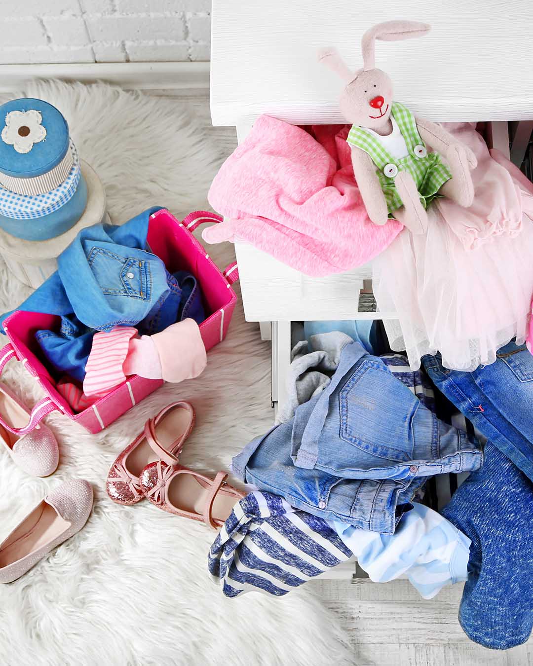 kids drawer with clothes