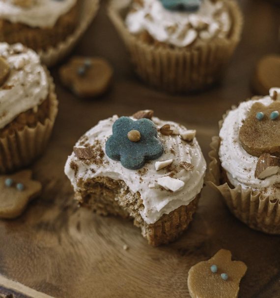 carrot cupcakes with marzipan topping