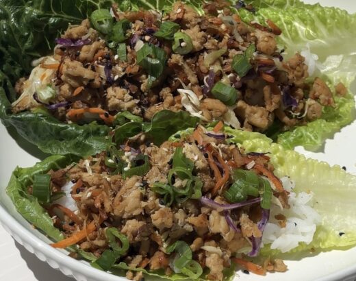 sesame chicken lettuce wraps with rice