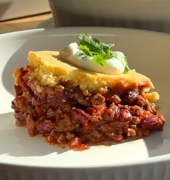 Chili Cornbread Casserole Bake