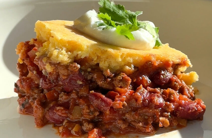 Chili Cornbread Casserole Bake