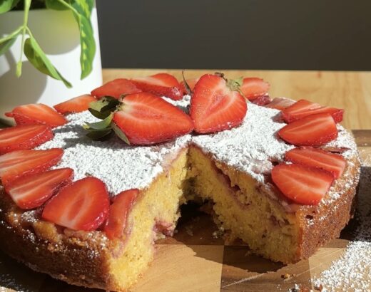 strawberry olive oil corn cake