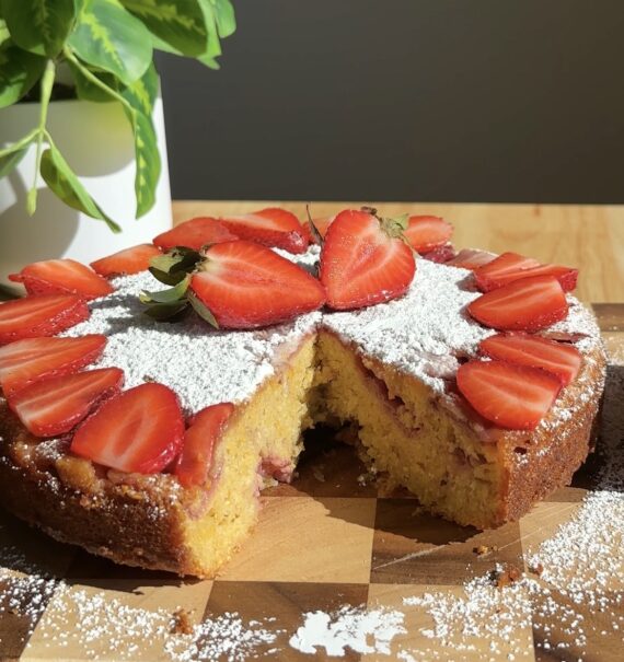 strawberry olive oil corn cake