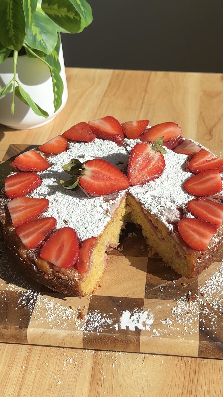 strawberry olive oil corn cake