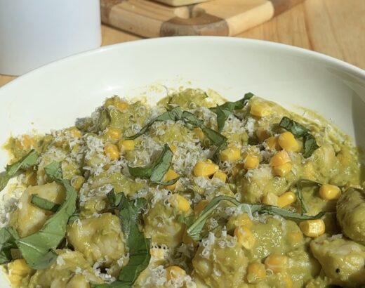 sweet corn and basil ricotta gnocchi