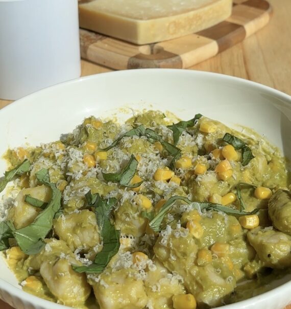 sweet corn and basil ricotta gnocchi